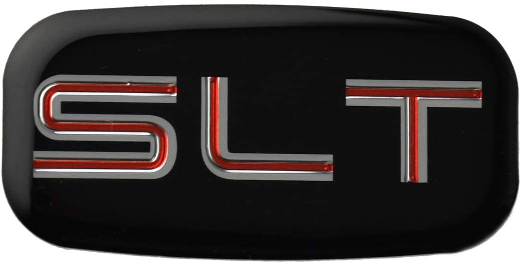 2 emblemas de cabina SLT 3D de repuesto para pilar de techo de Yukon Suburban Sierra 03 06 (cromorojo)