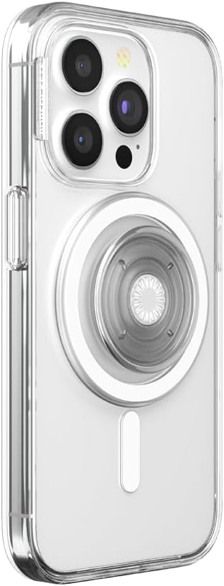 PopSockets Funda para iPhone 15 Pro con agarre redondo para teléfono compatible con MagSafe, funda de teléfono para iPhone 15 Pro, compatible con