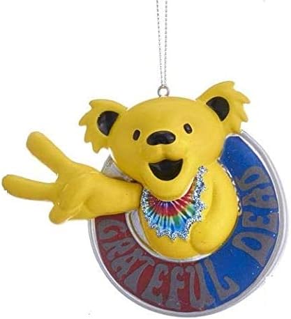 Adorno de oso de paz amarillo Grateful Dead