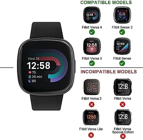 Vancle Bandas de silicona compatibles con Fitbit Versa 4 BandsVersa 3 BandsSense 2 BandsFitbit Sense Bands, Classic Soft Sport Band Correa de