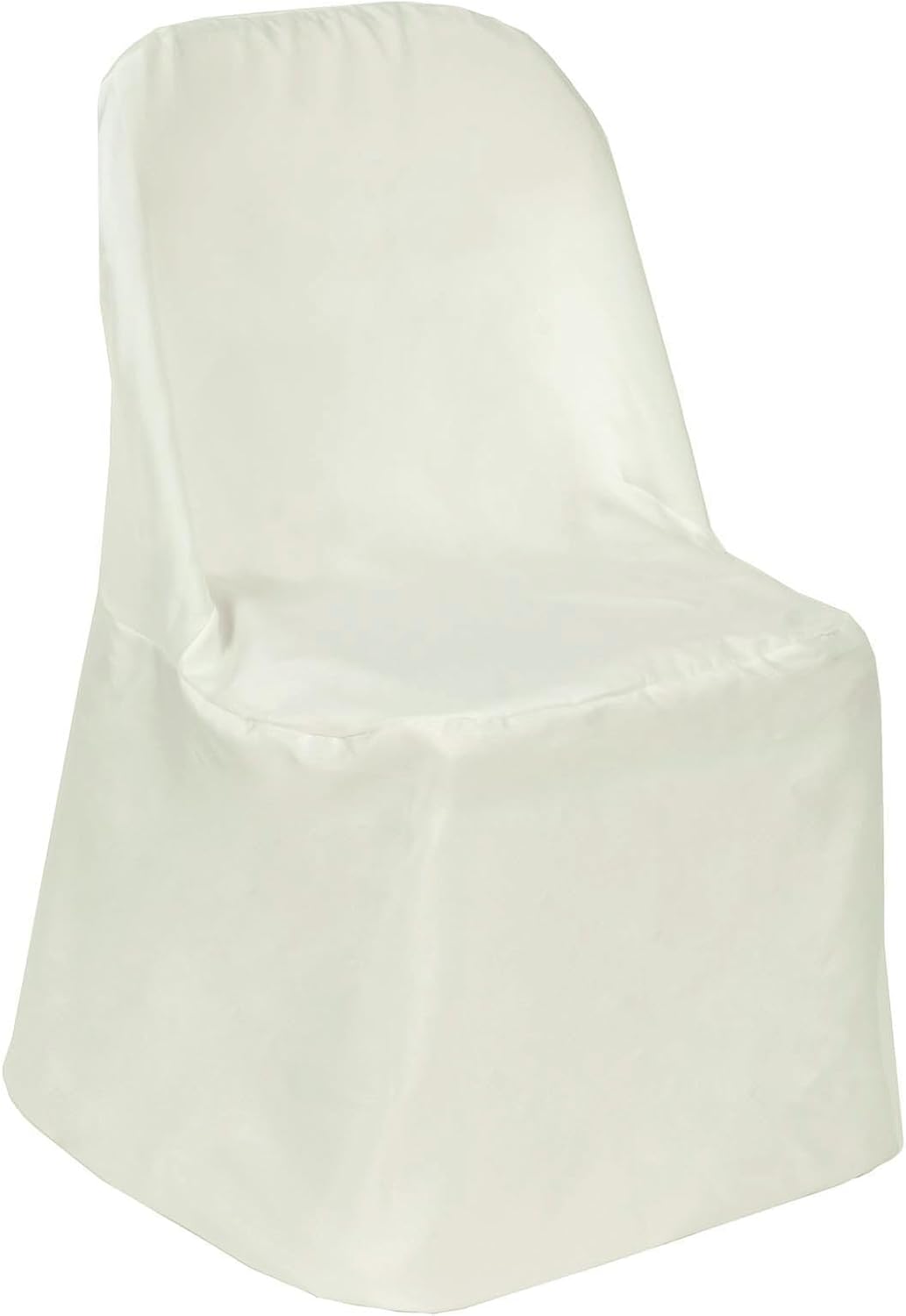 Efavormart – 100 fundas para sillas plegables de poliéster de lino marfil para sillas de comedor para bodas, fiestas, eventos, banquetes, catering