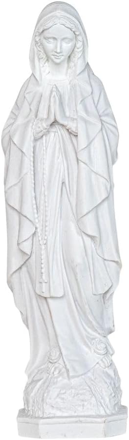 THE FAITH GIFT SHOP Estatua Blanca Nuestra Señora de Lourdes 16 pulgadas