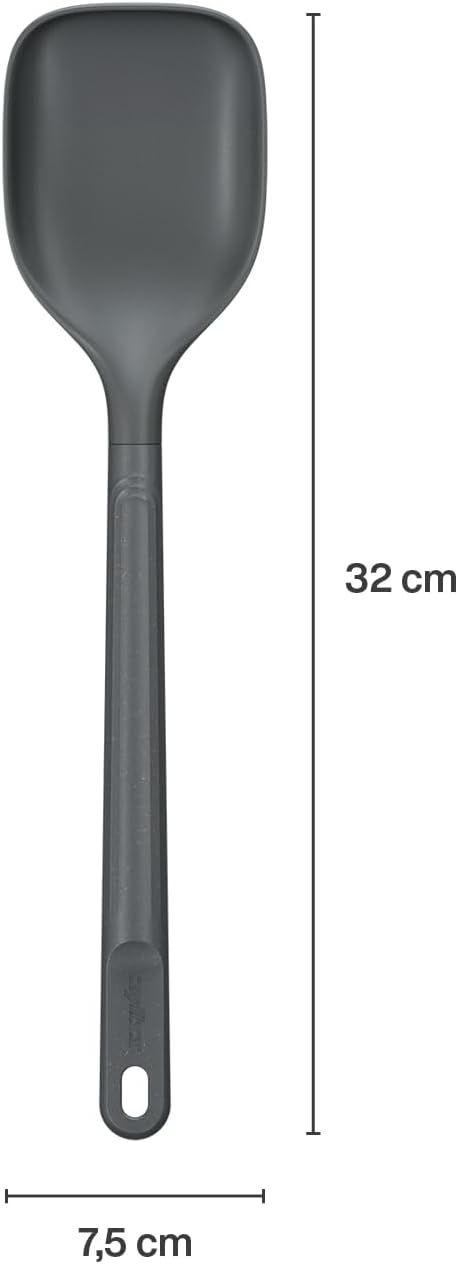 Zyliss E980227 Cuchara de cocina grande, paja de trigo sosteniblenailon, antiadherente, cabeza de silicona resistente al calor, utensilio de cocina,
