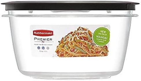 Rubbermaid Premier, juego de almacenamiento de alimentos Premier Flex & Seal de 7 tazas, 3 recipientes Tritan, 3 tapas flexibles y selladas grises,