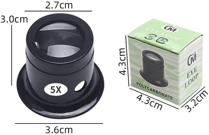 2 unids Home 5X 10X Negro Lupa Reloj Reparación Herramienta Dedicada Máscara de Ojo Joyería Bucle Óptico Lupa Ocular
