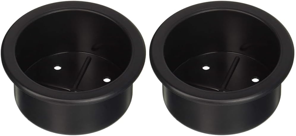Beckson GH31-B1-U Shallow Series – Soporte empotrable para bebidas, paquete de 2, color negro