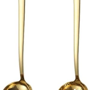 MBBITL Cucharón de sopa Skimmer Cuchara Set Grande 2.9 Pulgadas Tazón Mango Largo Colador Colador De Acero Inoxidable Servidor De Olla Caliente – Oro MBBITL Cucharón de sopa Skimmer Cuchara Set Grande 2.9 Pulgadas Tazón Mango Largo Colador Colador De Acero Inoxidable Servidor De Olla Caliente – Oro