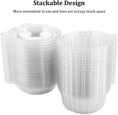 GOTOTOP Soporte individual para cupcakes, 400 unidades individuales individuales de plástico transparente para cupcakes, cajas con tapa para