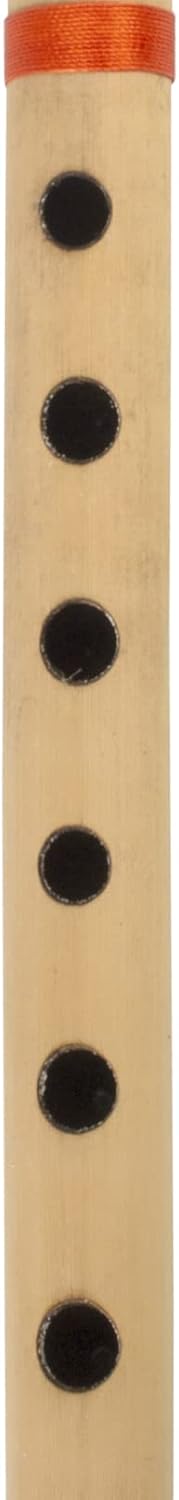 Flauta de bambú de madera india auténtica de 14 pulgadas en clave “B”, grabador de instrumentos musicales de viento de madera, Bansuri tradicional,