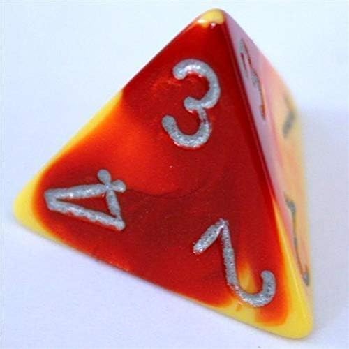 Chessex CHX26450 Juego de dados Géminis rojo-amarilloplateado, talla única, multicolor