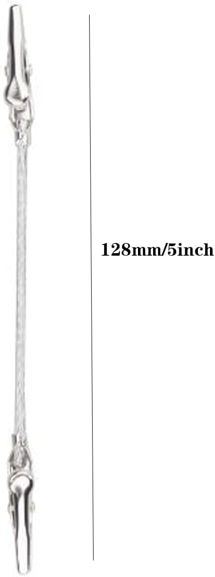 30 piezas de clip de cocodrilo de doble cabeza para fotos, fotos, notas, clips de alambre de metal, abrazaderas para bricolaje5 pulgadas (5.039 in)