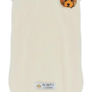 Bonito pra Cachorro – Ropa de lujo para mascotas blusa beige suave ropa cálida de invierno para perros bordado de oso Bonito pra Cachorro – Ropa de lujo para mascotas blusa beige suave ropa cálida de invierno para perros bordado de oso