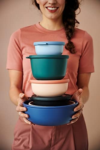 Rosti Mepal RST62160WH Cirqula – Cuenco para almacenar alimentos y servir con tapa, bajo 2.3 cuartos de galón, color blanco