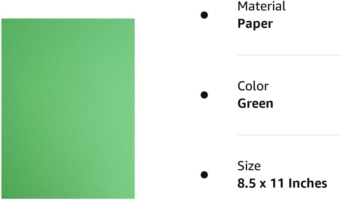 20 hojas de cartulina verde de 8.5 x 11 pulgadas, 8.82 ozm92 libras de papel grueso para hacer tarjetas, invitaciones, manualidades de papel o dibujo