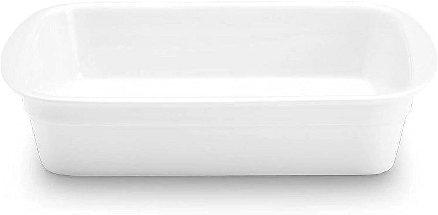 Pillivuyt, Panadero de porcelana francesa grande, 11 12 pulgadas x 9 12 pulgadas, 3 cuartos de galón, horno a microondas, blanco