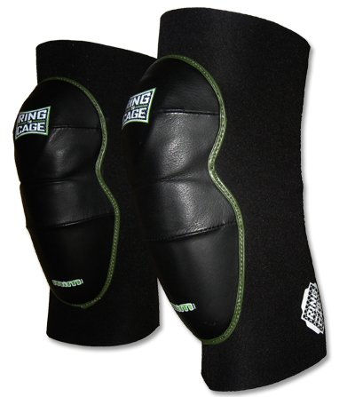 Deluxe MiM-Foam Rodilleras – Cuero para MMA Grappling Jiu Jitsu-XL