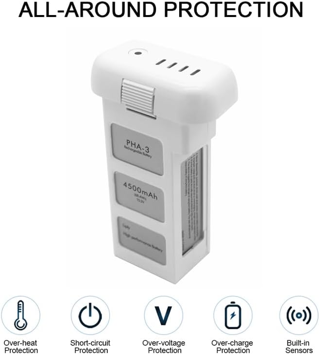 Phantom 3 Batería, 4500mAh 15.2V batería de vuelo inteligente mejorada para DJI Phantom 3 Standard3 Pro3 Advanced3 4K3 SE Drone