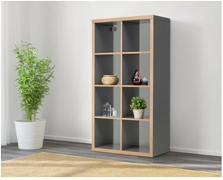 Ikea Estantería Kallax, color gris, paquete de efecto madera con paño de limpieza