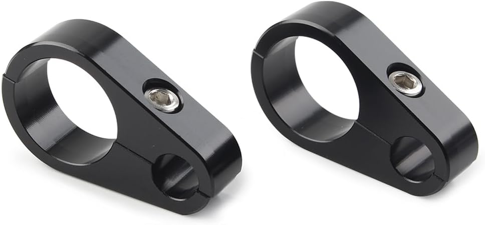 GZYF 2 clips de abrazadera de cable de embrague de freno de motocicleta para manillar Harley de 1 pulgada, 1 agujero, negro