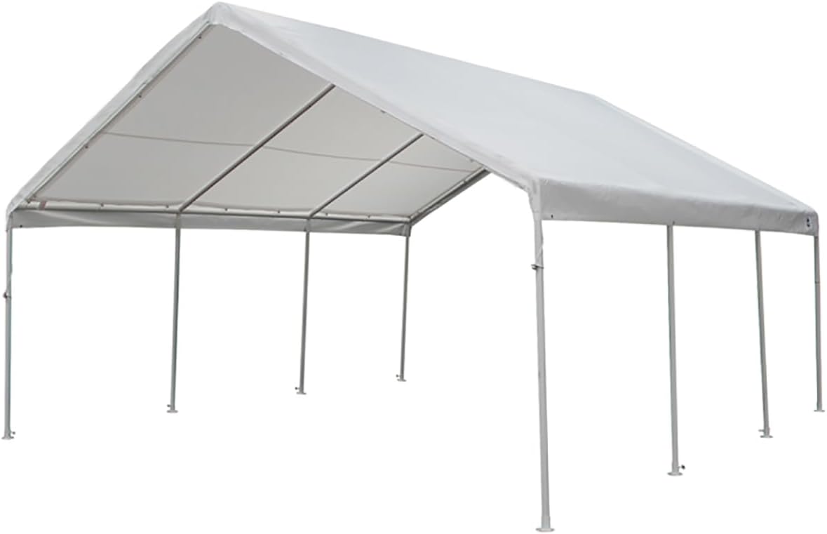 KING CANOPY HC1820PC Toldo de 18 pies x 20 pies, Hércules, 8 patas, blanco