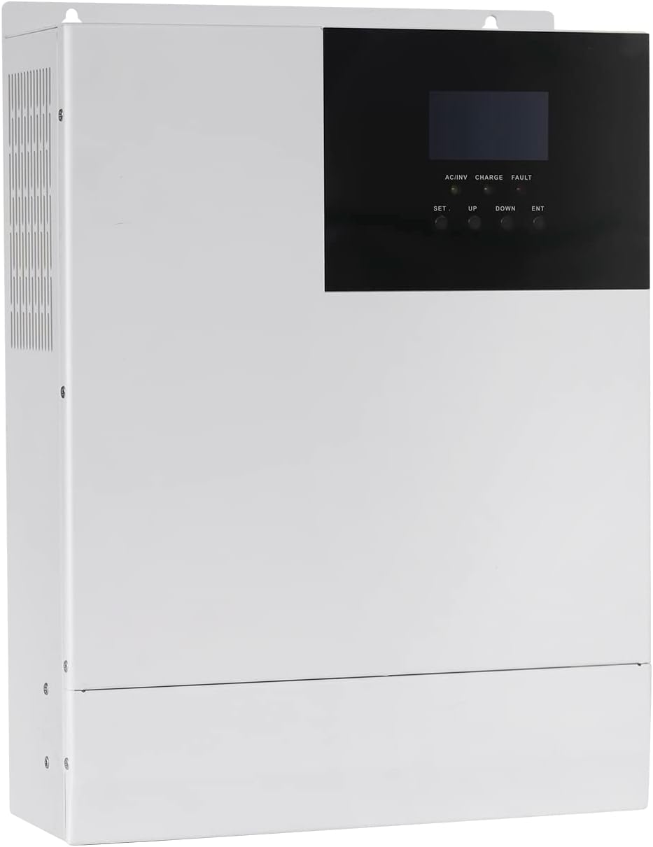 Y&H Inversor híbrido solar de 3000 W 24 V fuera de la red AC120V inversor de onda sinusoidal pura con controlador MPPT de 60 A PV Max entrada de 100