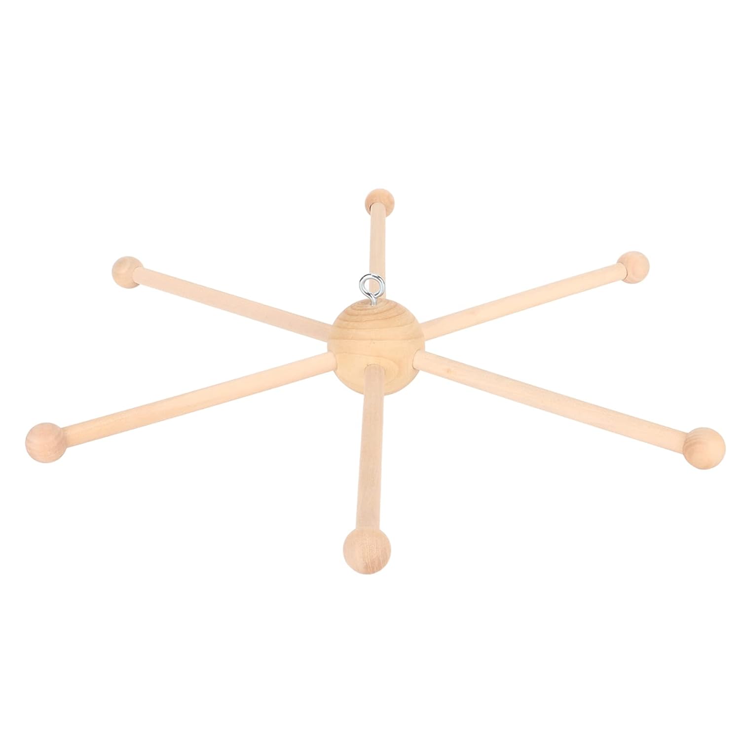 Percha móvil de madera, seis patas marco de madera para cuna de bebé, 1 juego innovador para viento para juguete de cama