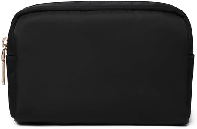 YONBEN Bolsas de cosméticos – Bolsos de mano elegantes y versátiles para tus artículos esenciales de belleza, Negro (black Nylon), Sencillo