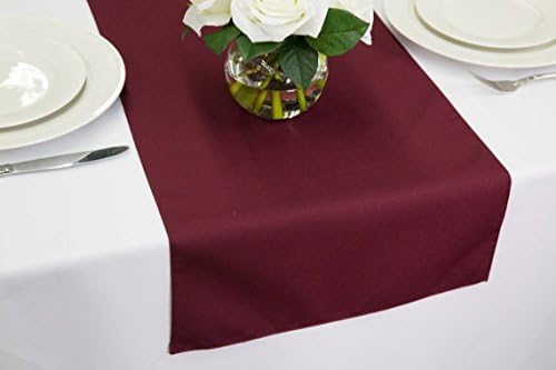 Caminos de mesa de boda de 14 x 90 pulgadas (borgoña)