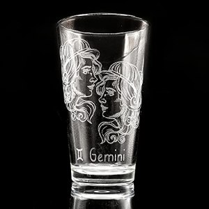 GEMINI ZODIAC Engraved Pint Glass Great Astrology Horoscope Mystical Gift Idea! GEMINI ZODIAC Engraved Pint Glass Great Astrology Horoscope Mystical Gift Idea!
