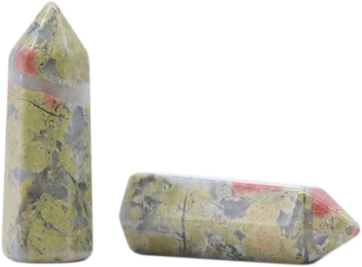 LE SKY 8 piezas de piedras decorativas naturales hexagonales con forma de varita curativa ágata de cristal curativo piedras energéticas para joyería