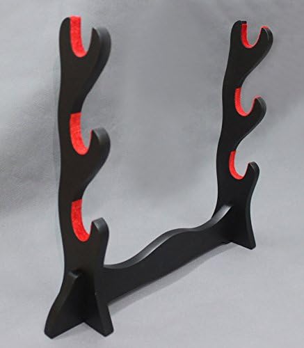 Soporte acolchado de 3 capas para proteger la espada samurái japonesa Katana Wakizashi Tanto soporte de exhibición para todas las espadas