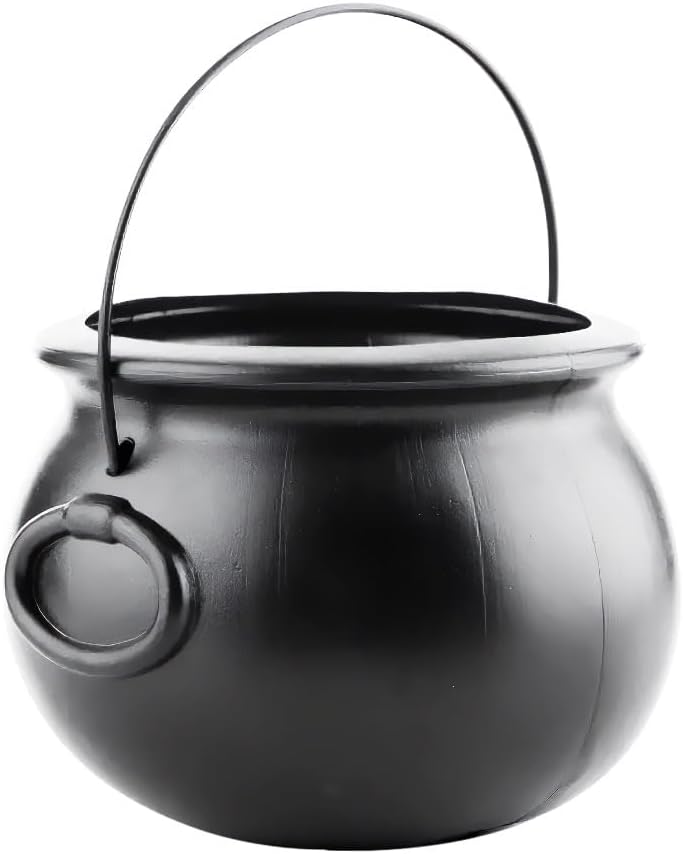 PMU Caldero de Halloween  Molde de soplado, accesorio de plástico para fiestas, soporte para dulces para niños, recuerdos y suministros de fiesta de