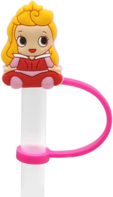 Lindas fundas con diseño de caricaturas, punta de popote de silicona reutilizable de grado alimenticio, divertidas cubiertas para popote, tapones