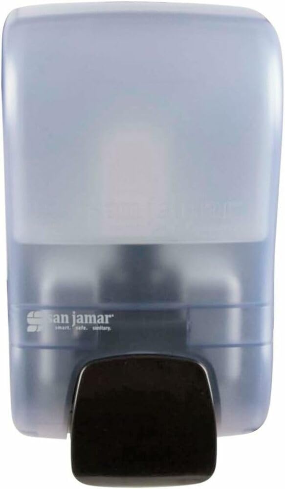 San Jamar Rely Dispensador de jabón manual de plástico, dispensador de desinfectante de manos con compatibilidad universal para el hogar, baño,