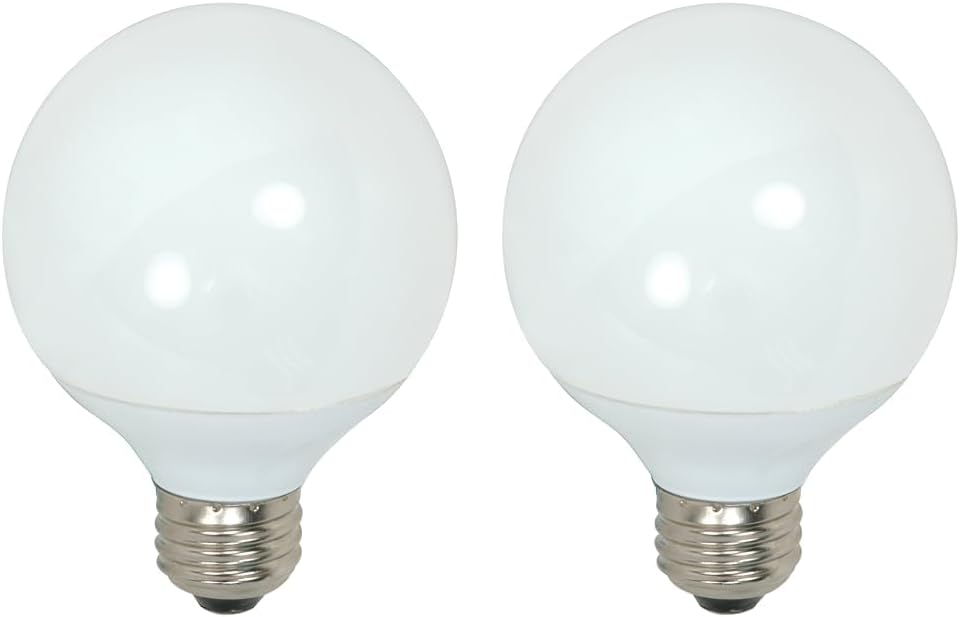 Satco S7301 – Bombilla mediana con acabado de 4.34 pulgadas, 2700 K blanco suave, color (paquete de 2)