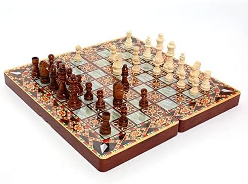 Ajedrez Plegable Juego de Entretenimiento Intelectual Portátil 3 en 1 Tablero de Ajedrez Múltiples Modos Lujo Caballero Damas Ajedrez