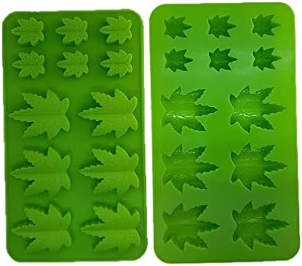 Molde de silicona para hojas, gomitas, para magdalenas, galletas, chocolate, fondant, vegetación, caramelo, polímero, arcilla, cáñamo, 3 moldes