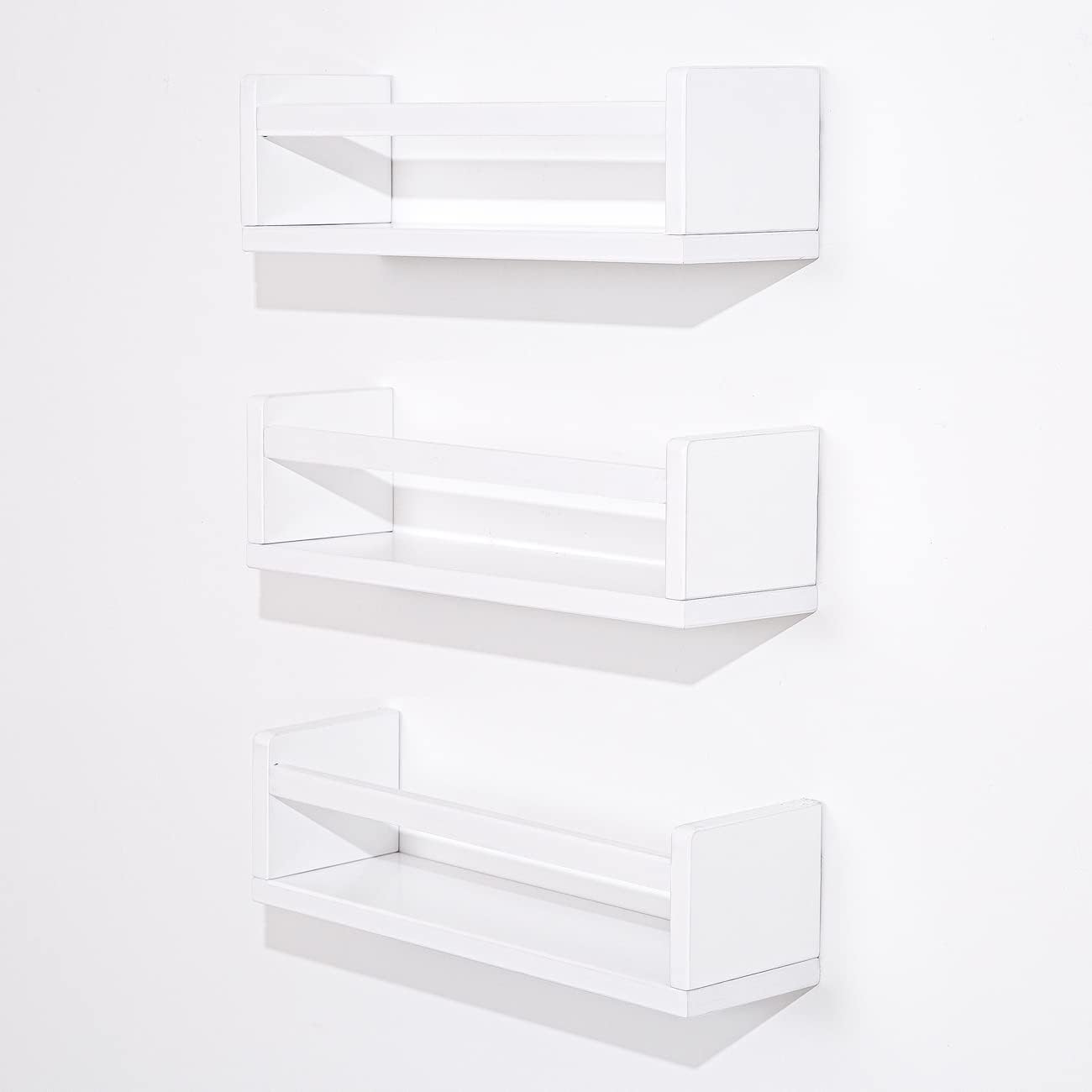 AZSKY Estantería flotante para habitación de los niños, estantes blancos para guardería, estantes de pared para decoración de baño, estante de