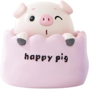 ikasus Decoración de tablero de instrumentos de coche de cerdito de la suerte, adornos de tablero de automóvil de cerdo, decoración de cabeza de ikasus Decoración de tablero de instrumentos de coche de cerdito de la suerte, adornos de tablero de automóvil de cerdo, decoración de cabeza de