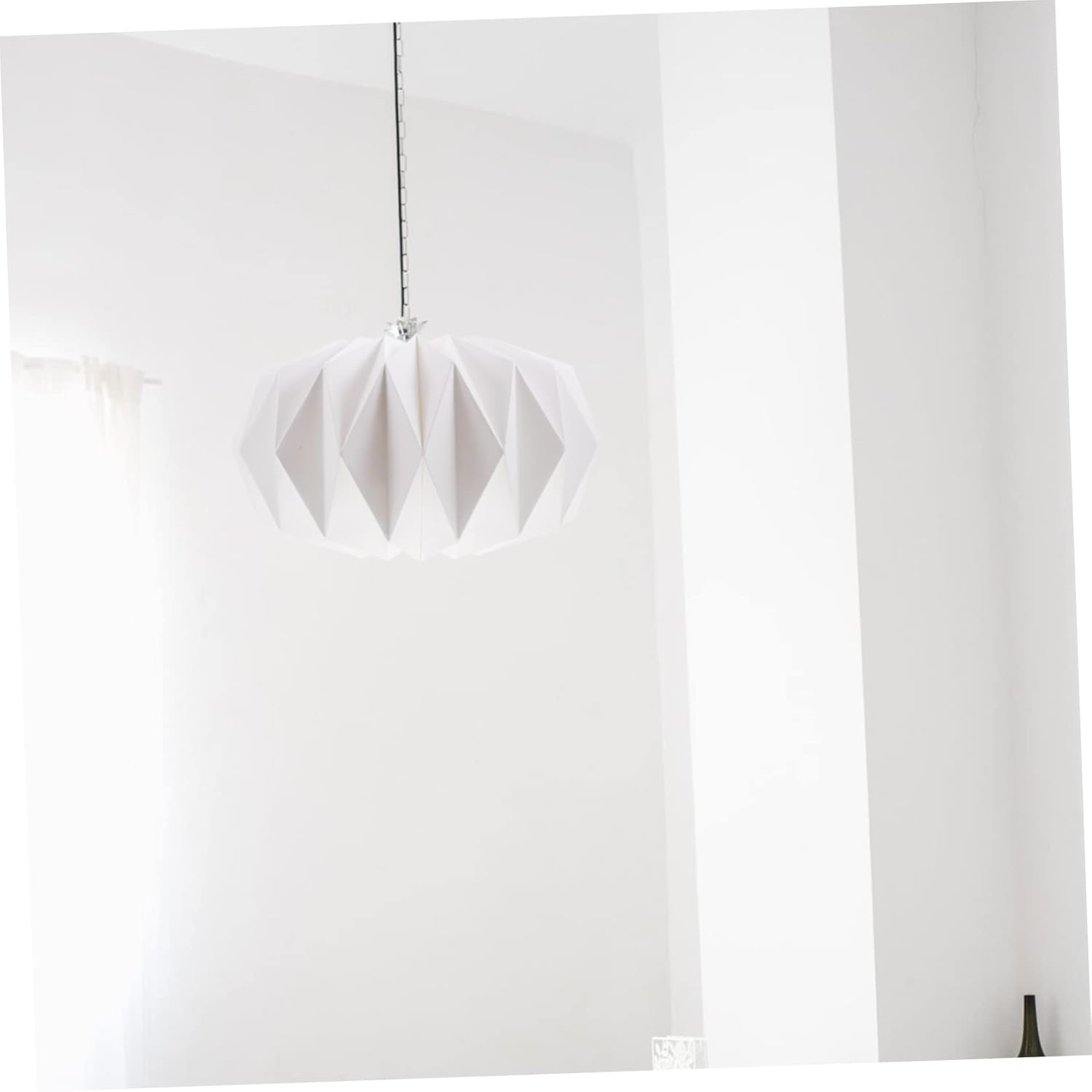 Pantalla de linterna de origami blanca, pantalla blanca para decoración del hogar, pantallas para lámparas de pie, pantalla de lámpara de ratán,