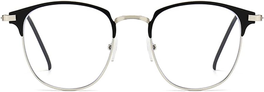 DEPEYE Gafas de miopía con bloqueo de luz azul, marco de metal, gafas retro para miopía, gafas de 0.5 a 4.0 de fuerza