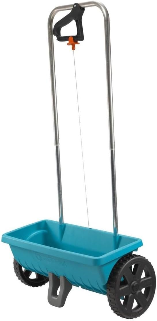 Gardena Esparcidor L Esparcidor universal para entrega de fertilizantes, semillas y sal, 17.7 in de ancho de extensión, para aproximadamente 1,312.3