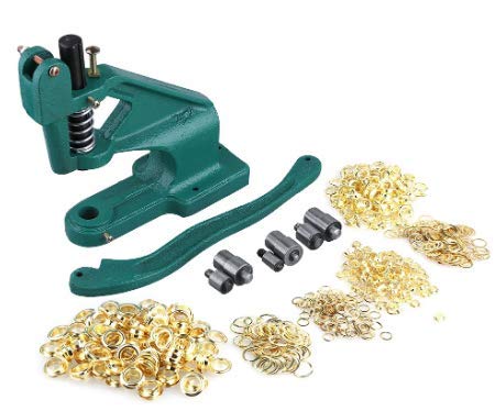 Máquina de ojales de prensa manual, kit de herramientas industriales resistentes para ojales de montaje en mesa, remaches, herramienta perforadora