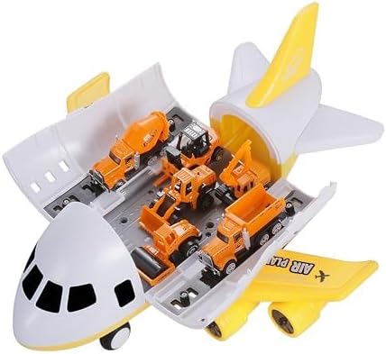 Gyori Juguetes de avión para niños pequeños de 3 a 5 años  Juguete deformado de avión camión para niños con 6 piezas de coches de ingeniería de