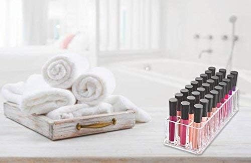 Organizador de brillo de labios, 27 espacios de acrílico transparente, vitrina de brillo de labios