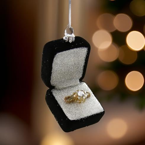 The Bridge Collection Adorno de anillo de compromiso  Anillo de diamantes Adornos para árbol de Navidad  Adorno de propuesta de Navidad