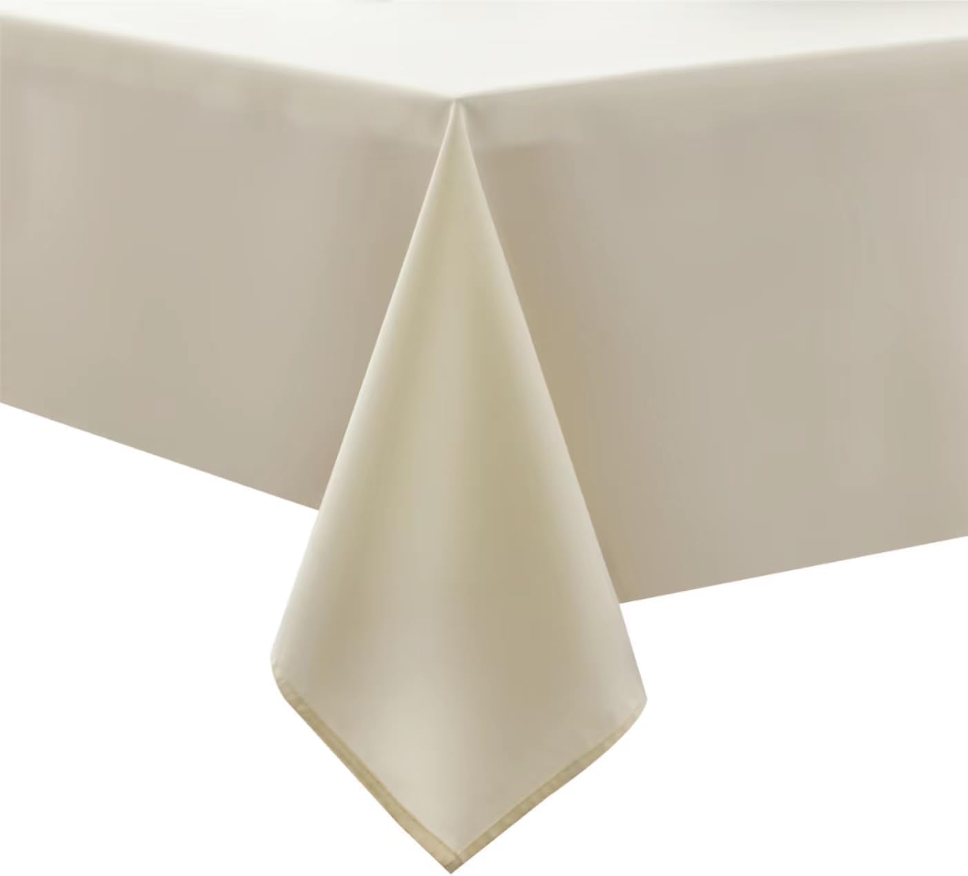 Mantel rectangular de cocina, lavable a máquina, tela de poliéster, para comedor, fiestas de bufé, picnic, eventos, bodas y restaurantes (beige, 60