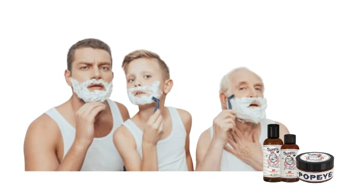 Popeye Shaving Co – Crema de afeitar para hombres adecuada para pieles sensibles, experiencia de afeitado suave para quemaduras de maquinilla de