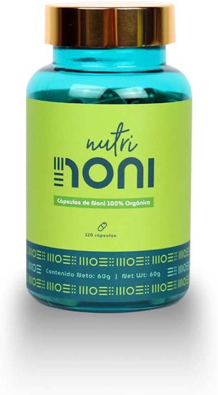 Nutri Noni Hecho de fruta de noni orgánica 100% pura deshidratada costarricense certificada por USDA, 120 cápsulas recomendadas para servir