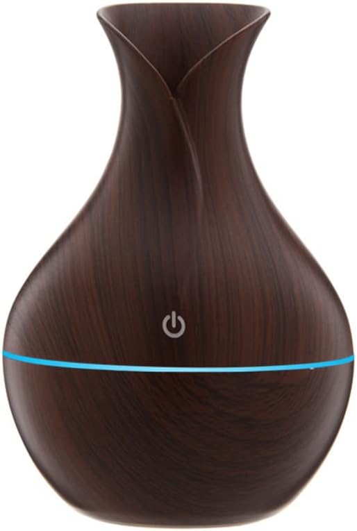LIRUXUN Humidificador de aire eléctrico de grano de madera, difusor de aceite esencial portátil ultrasónico para aromaterapia USB Mini Mist Maker